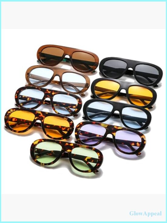 Vintage Oversized Pilot Sunglasses UV400 Retro Square Shades
